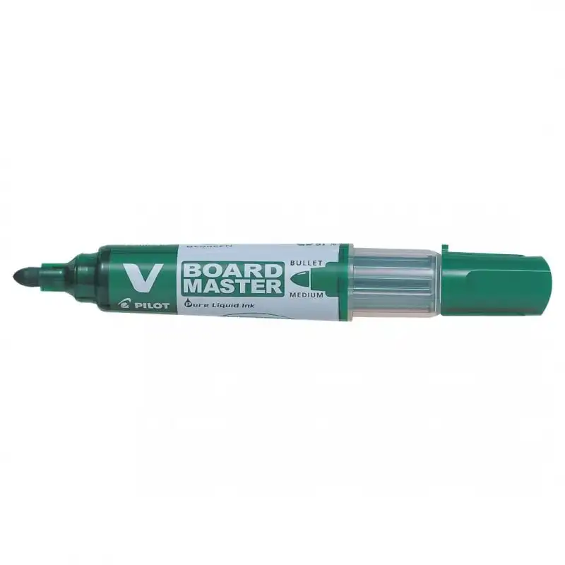 Pilot V Board Master Caja 10 Rotuladores para Pizarra Punta de Fibra 6mm Verde