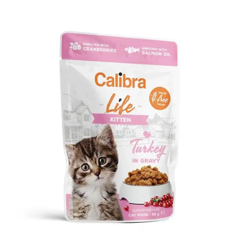 28x85gr Calibra Gato Kitten Pouch con Pavo en Salsa