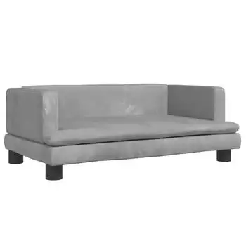 Cama Para Perros De Terciopelo Gris Claro 80x45x30 Cm Vidaxl