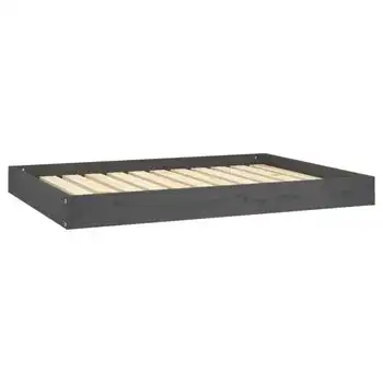 Cama Para Perros Madera Maciza De Pino Gris 101,5x74x9 Cm Vidaxl