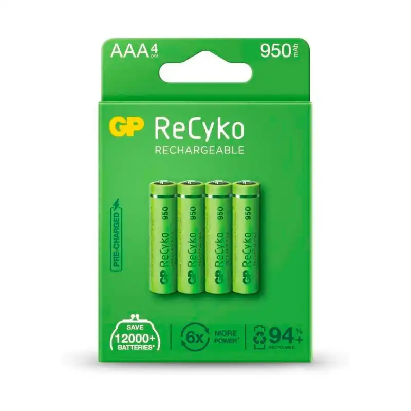 GP Recyko Pilas Recargables 4xAAA 950mAh