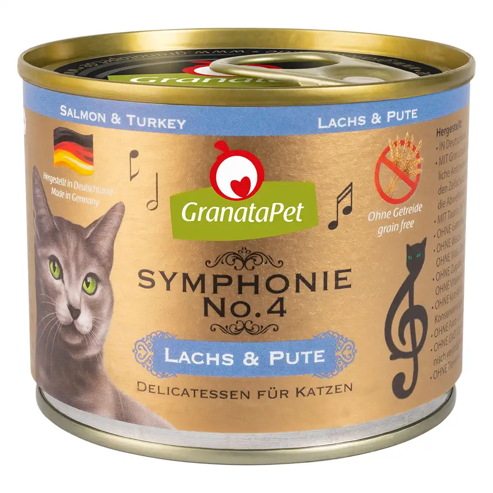 GranataPet Symphonie 6 x 200 g - Salmón y pavo