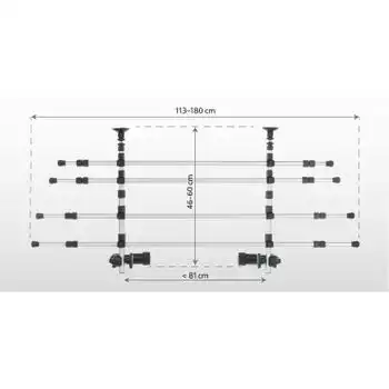 Barras Protectoras, 113–180 Cm, 46–60 Cm, Plata-negro