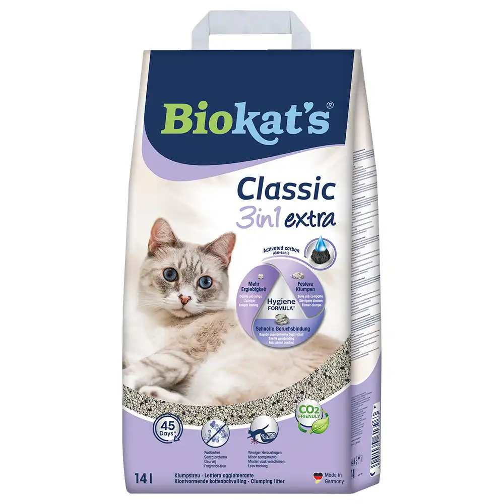 Biokat's Classic 3in1 Extra arena aglomerante - 14 l