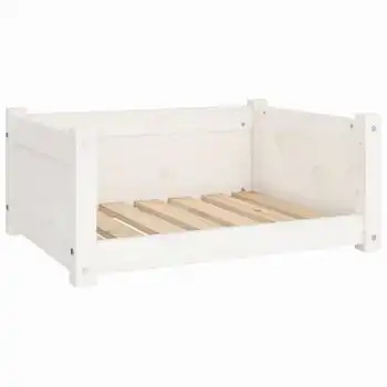 Cama Para Perros Madera Maciza De Pino Blanco 65,5x50,5x28 Cm Vidaxl