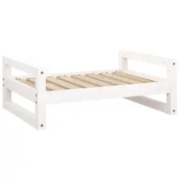 Cama Para Perros Madera Maciza De Pino Blanco 75,5x55,5x28 Cm Vidaxl