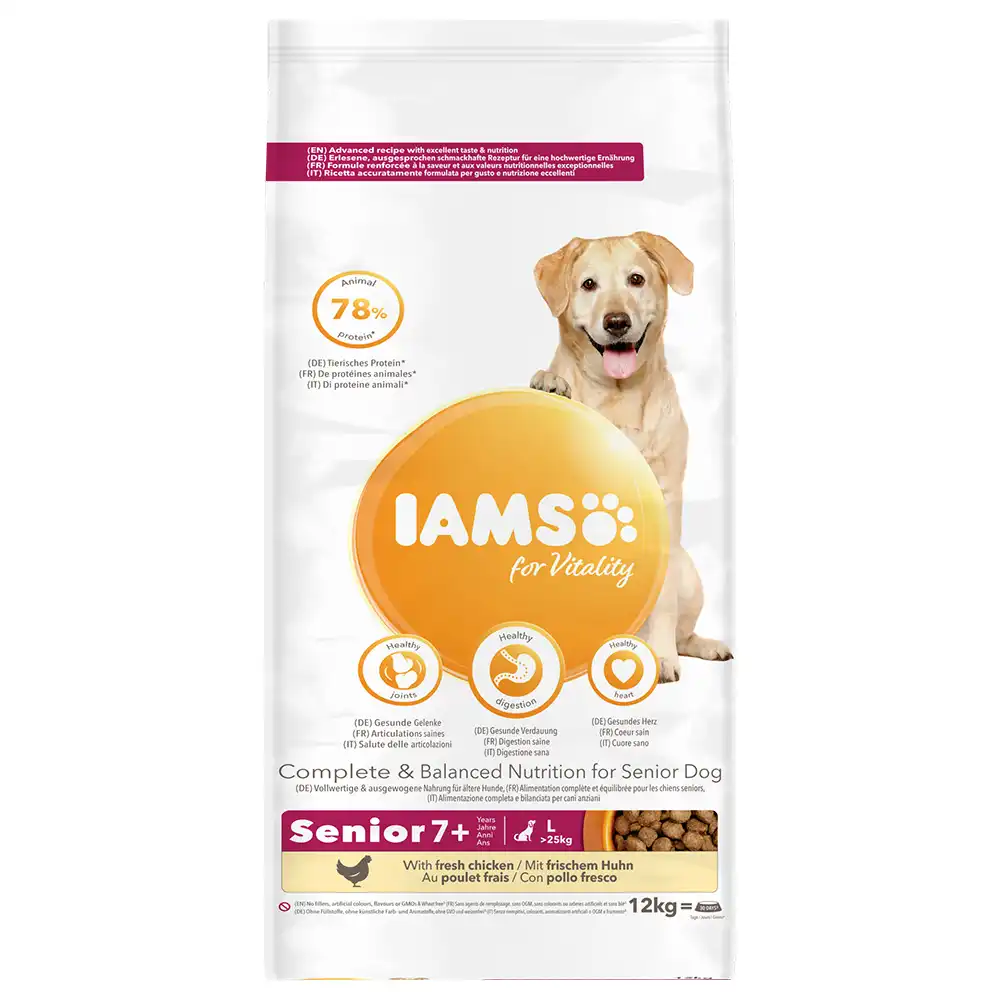 IAMS for Vitality Senior & Mature Large con pollo fresco - 12 kg