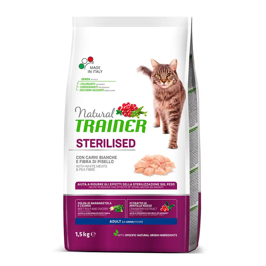 Trainer Natural Adult Sterilised con carne blanca 1.5 Kg.