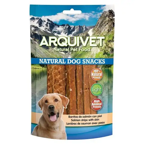 Arquivet Snack Natural para Perros Barritas de Salmón con Piel 110 GR