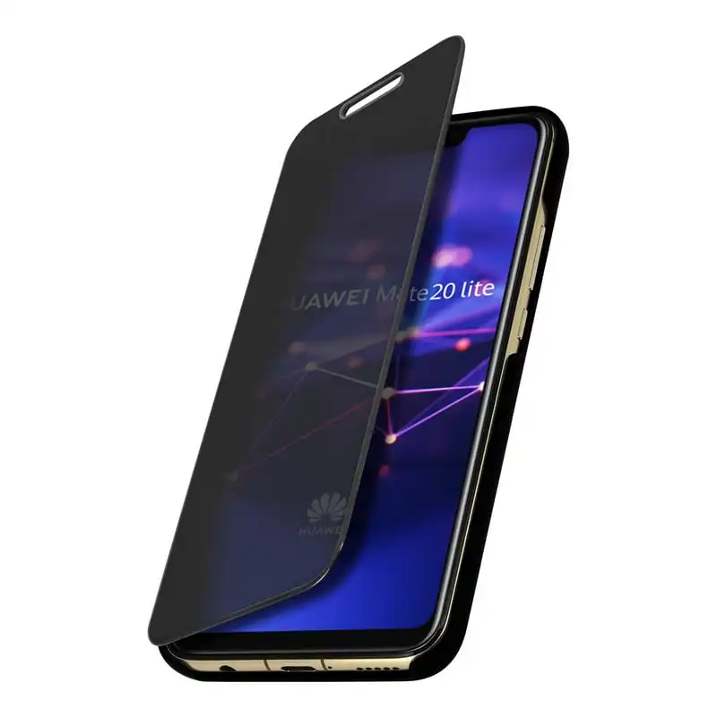 Avizar Funda Cartera Translúcida Negro para Huawei Mate 20 Lite