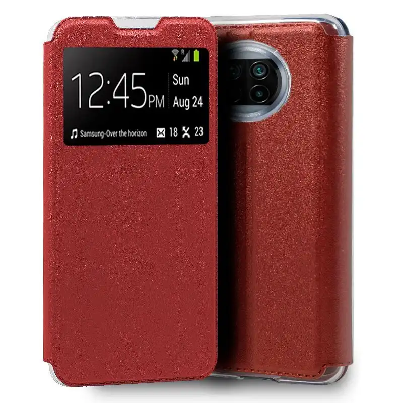 Cool Funda Flip Cover Liso Rojo para Mi 10T Lite
