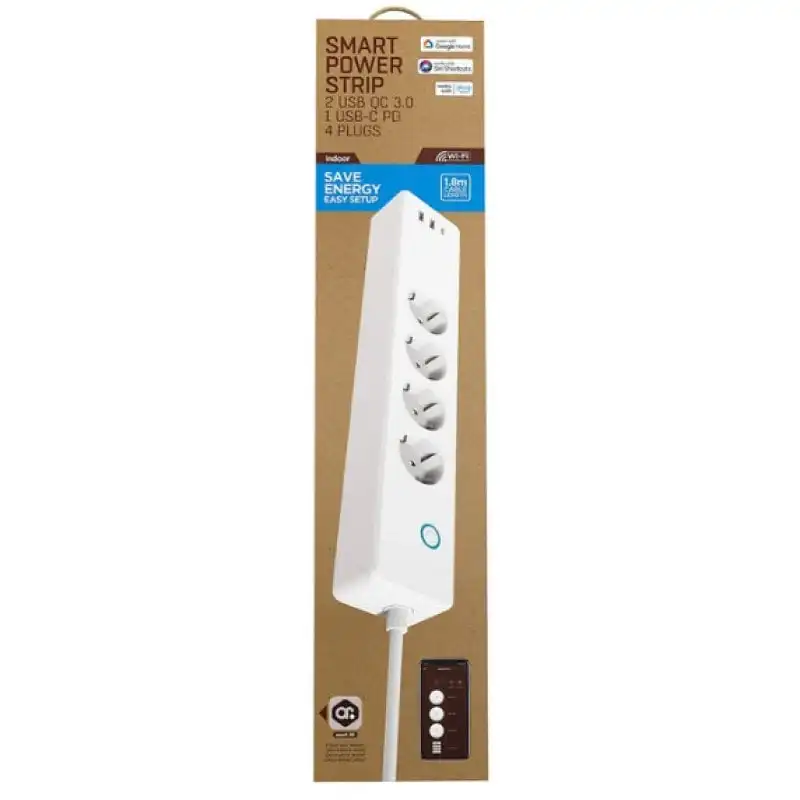 Muvit iO Regleta Wifi con 4 Tomas de Corriente 2x USB QC3.0 18W 1x USB-C 20W