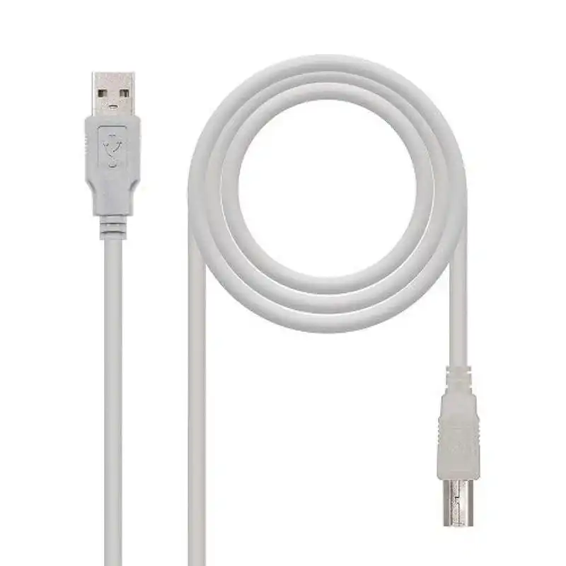 Nanocable Cable Impresora USB 2.0 Tipo A/B Macho/Macho 1m Beige