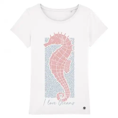 Camiseta Mujer Caballito de mar color Blanco