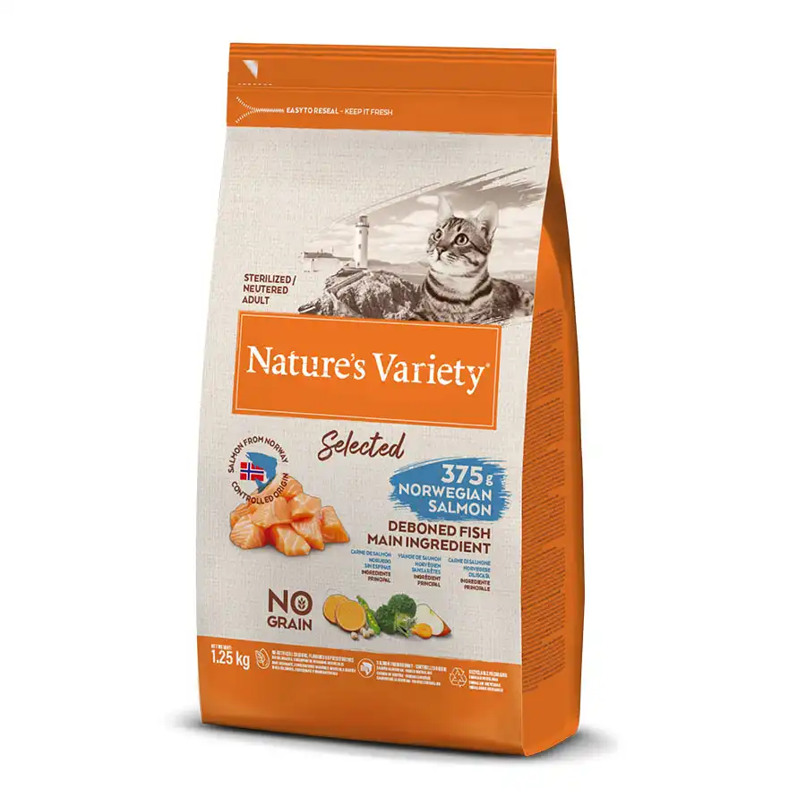 Nature's Variety Adult Sterilised Selected Salmón Noruego pienso para gatos