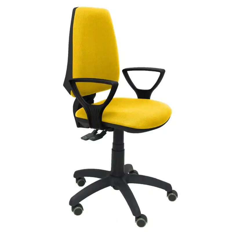 Piqueras y Crespo Elche S Silla Bali Amarillo Brazos Fijos Ruedas de Parquet