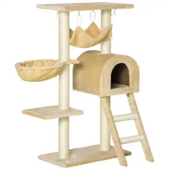 Rascador Gatos De Aglomerado Sisal Felpa 54x29,5x98 Cm-pawhut.beige