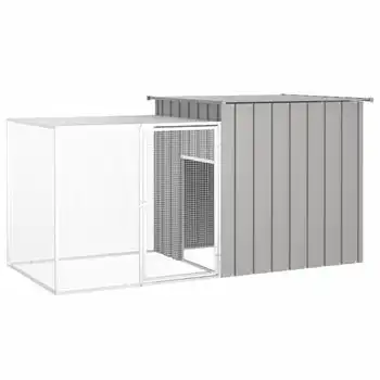 Jaula De Gallinas Acero Galvanizado Gris 200x91x100 Cm Vidaxl