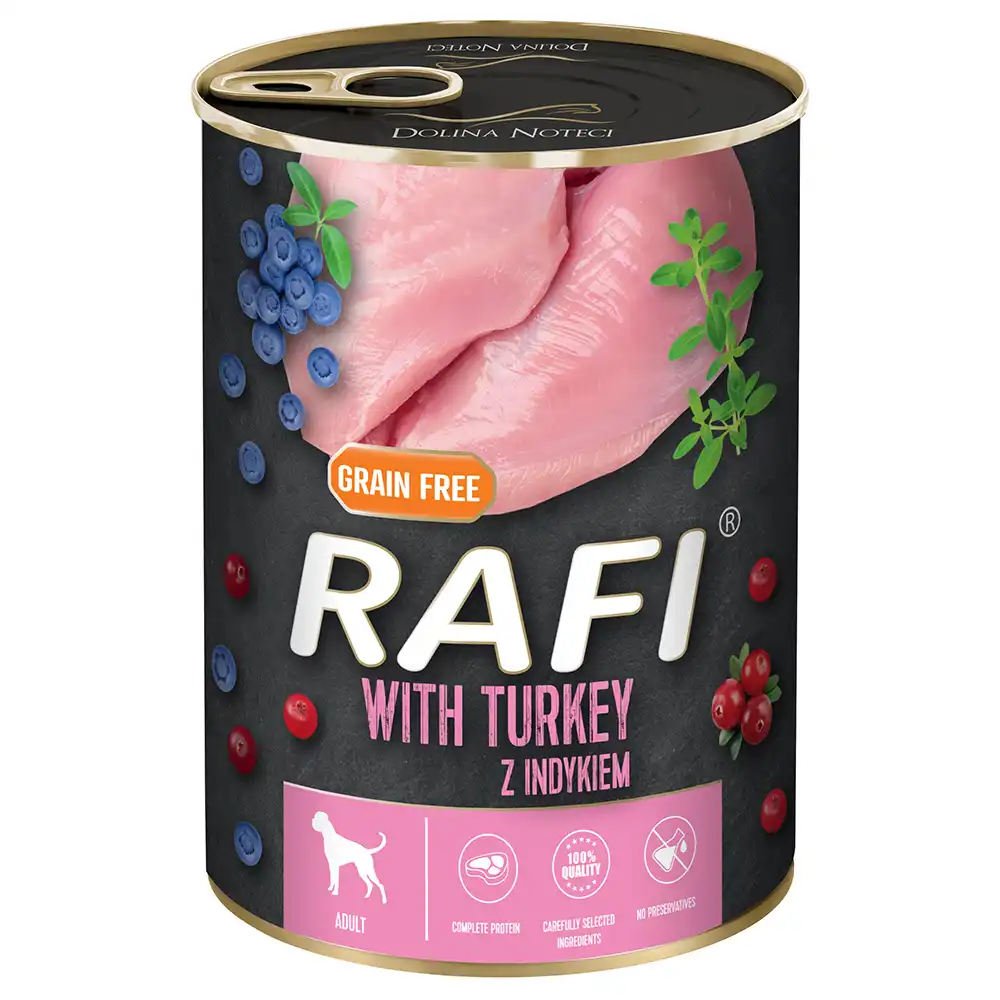 Rafi Adulto, 24 x 400 g - Con pavo, arándanos y arándanos rojos