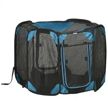 Parque Para Perros De Tela Oxford Malla Acero Ø91x58 Cm-pawhut. Azul