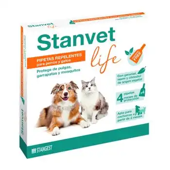 Stangest Pipetas Stanvet Life Perros Y Gatos Premium Pipetas Repelentes De Insectos Protegen De Garrapatas, Pulgas Y Mosquitos Sin Insecticidas