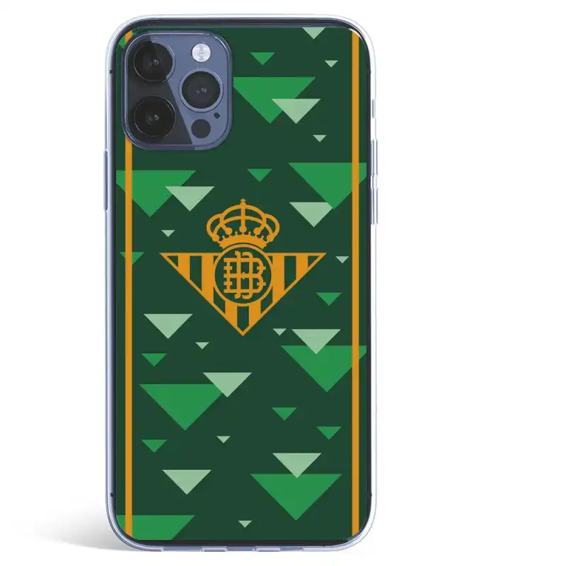 Funda Licencia Oficial Real Betis Balompié Escudo Amarillo Fondo Verde para iPhone 12 Pro Max