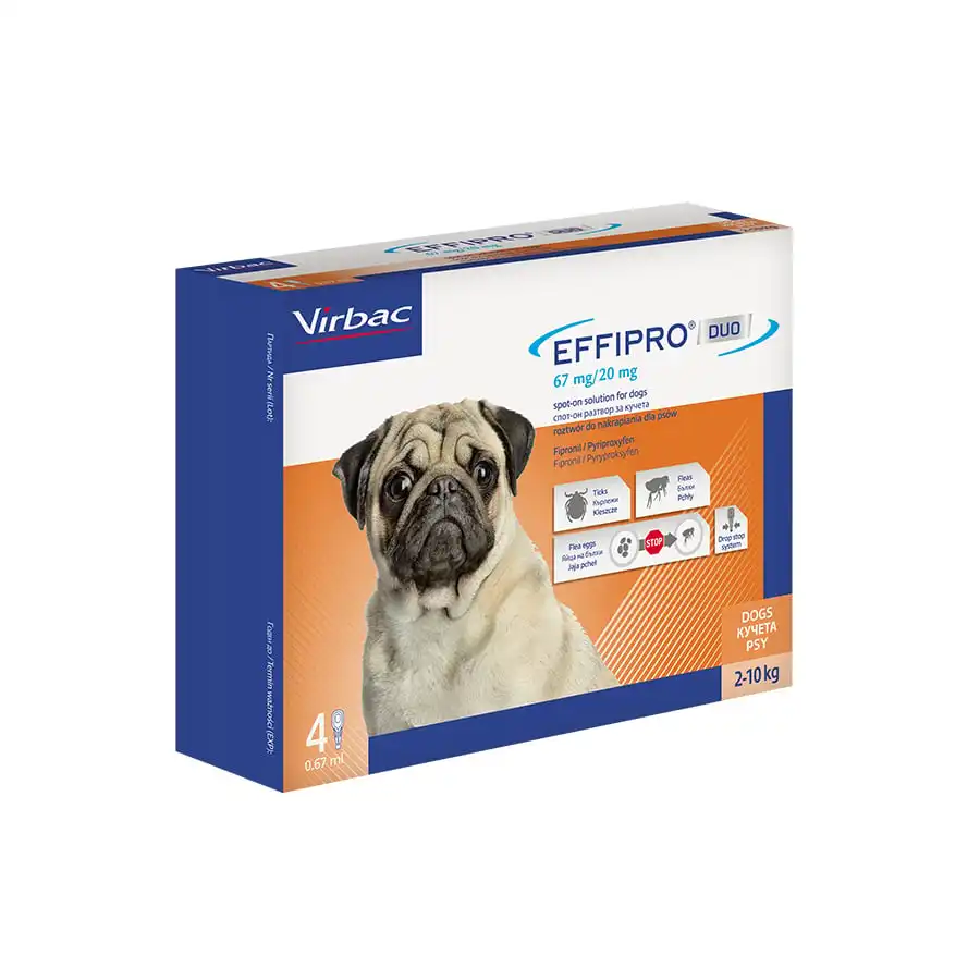 Effipro Duo perros pequeños 2 - 10 Kg 4 pipetas