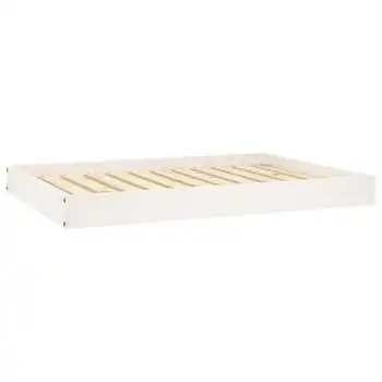 Cama Para Perros Madera Maciza De Pino Blanco 101,5x74x9 Cm Vidaxl