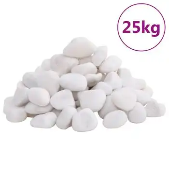 Guijarros Pulidos Blancos 25 Kg 2-5 Cm Vidaxl