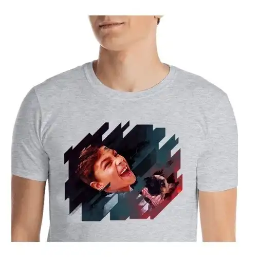 Mascochula camiseta hombre electronic personalizada con tu mascota gris