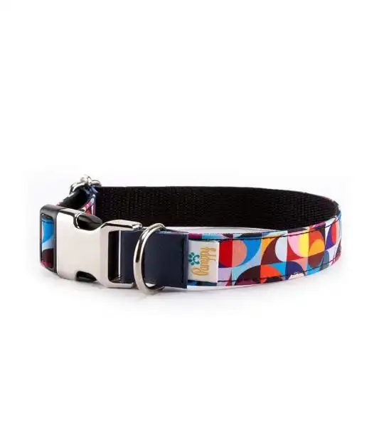 Pamppy funny retro collar de algodón y poliéster multicolor para perros