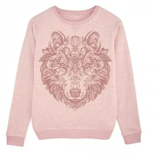 Sudadera Mujer Lobo Mandala color Rosa