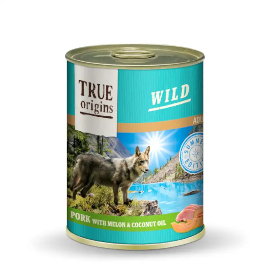 True Origins Wild Summer Cerdo con Melón y Aceite de Coco lata para perros