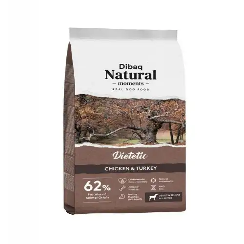 Pienso Dibaq Natural Moments Dietetic para perros sabor Pollo y Pavo