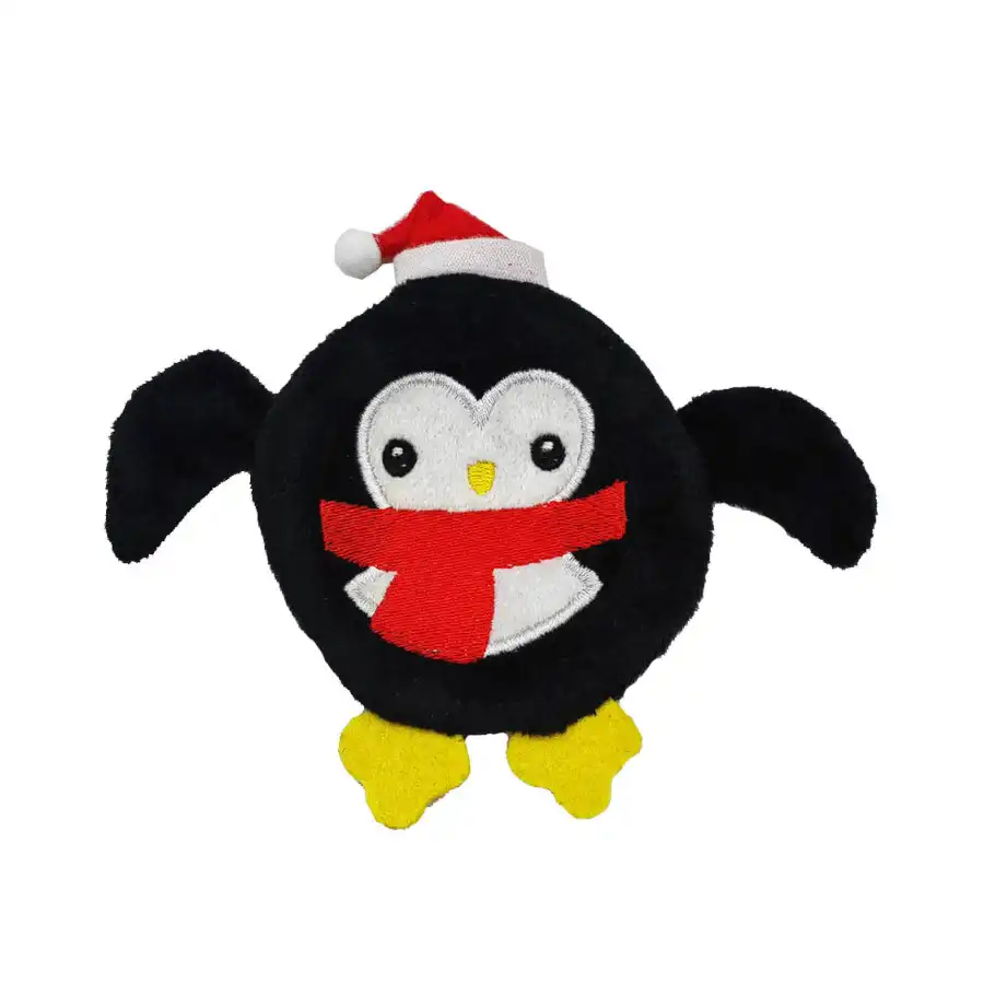 Flamingo Xmas Flat Round Pingüino juguete navideño para gatos