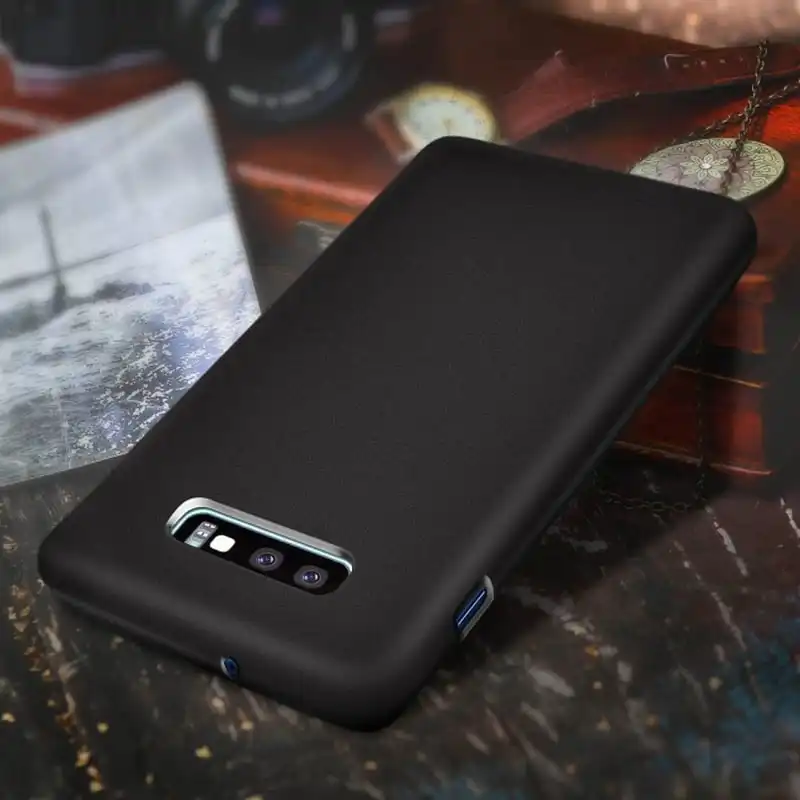 Avizar Funda Silicona Negra Mate para Samsung Galaxy S10e