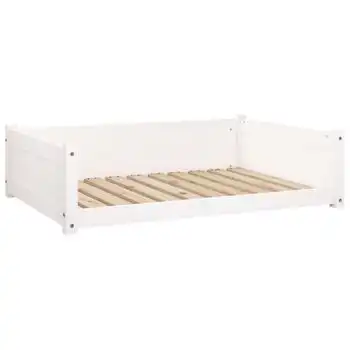 Cama Para Perros Madera Maciza De Pino Blanco 95,5x65,5x28 Cm Vidaxl