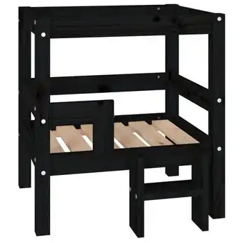 Cama Para Perros Madera Maciza De Pino Negro 55,5x53,5x60 Cm Vidaxl