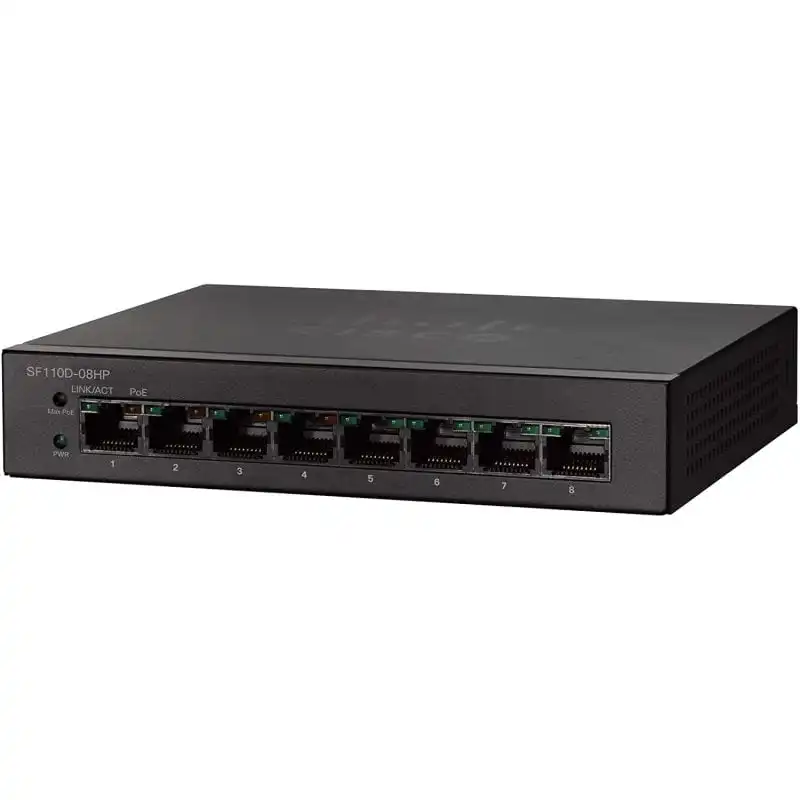Cisco SF110D-08HP Switch 4 Puertos RJ45 10/100 + 4 Puertos RJ45 10/100 PoE