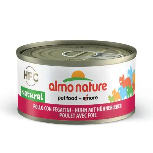 Almo Nature HFC pollo con hígado lata para gatos