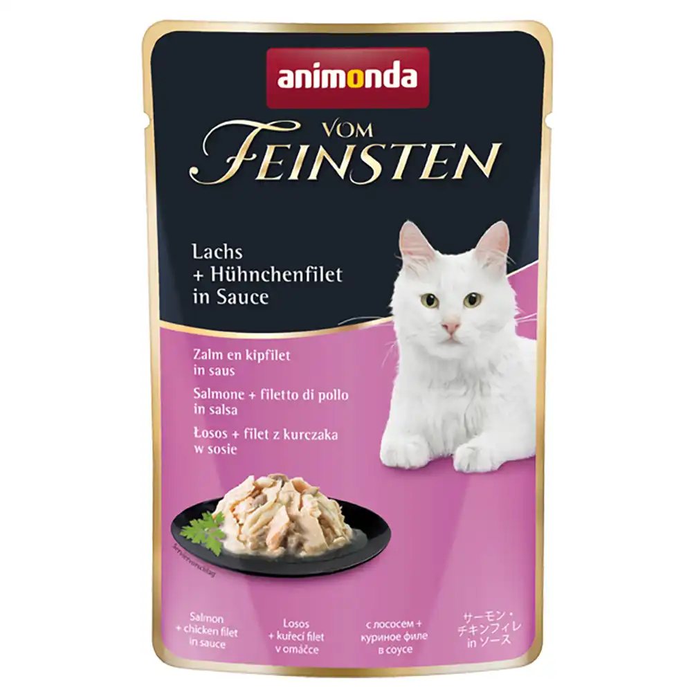 Animonda vom Feinsten Adult en salsa 18 x 50 g - Salmón + filete de pollo en salsa