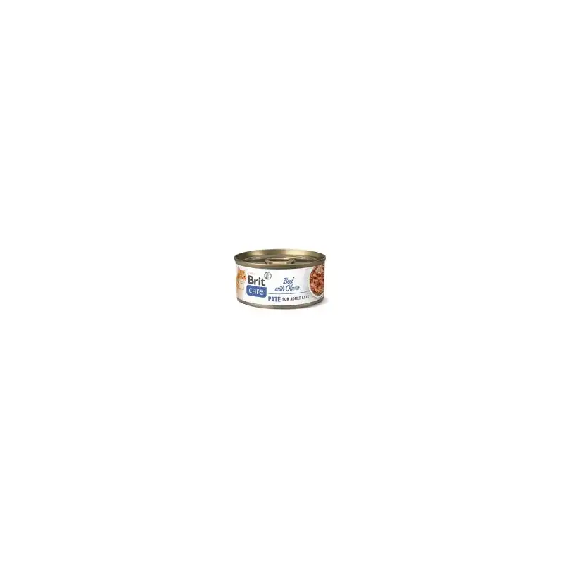 Brit care cat pate ternera con aceitunas latas para gato, Unidades 24 x 70 Gr