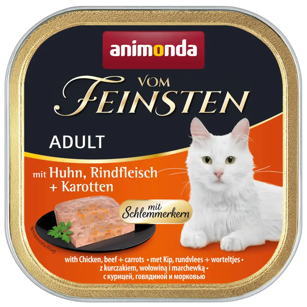 Animonda vom Feinsten Adult con relleno delicioso 6 x 100 g - Pollo, vacuno y zanahorias