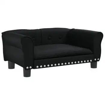 Cama Para Perros De Cuero Sintético Negra 70x45x30 Cm Vidaxl