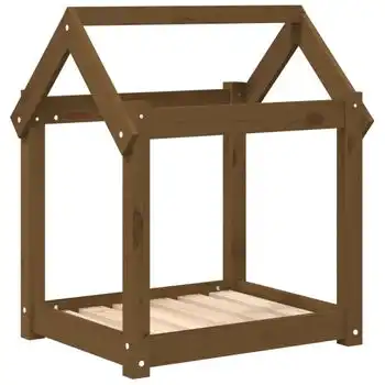 Cama Para Perros Madera Maciza Pino Marrón Miel 61x50x70 Cm Vidaxl