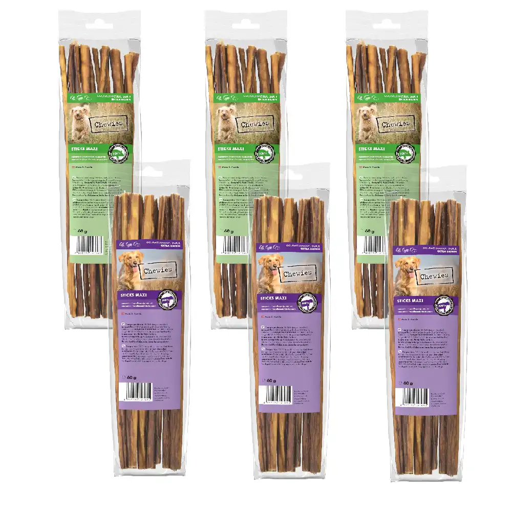 Chewies maxipalitos de vacuno y cerdo para perros - 6 x 60 g (Vacuno y cerdo)