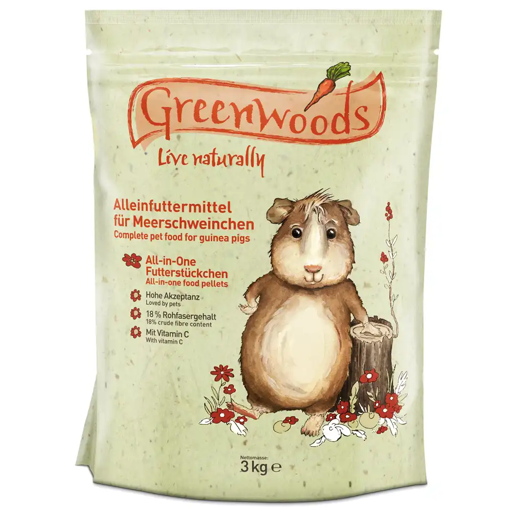 Comida para cobayas Greenwoods - 3 kg