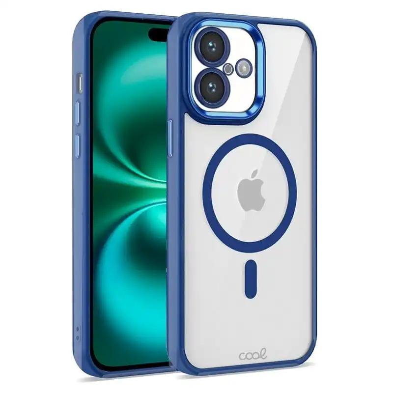 Cool Funda Magnética Transparente con Borde Marino para iPhone 16 Plus
