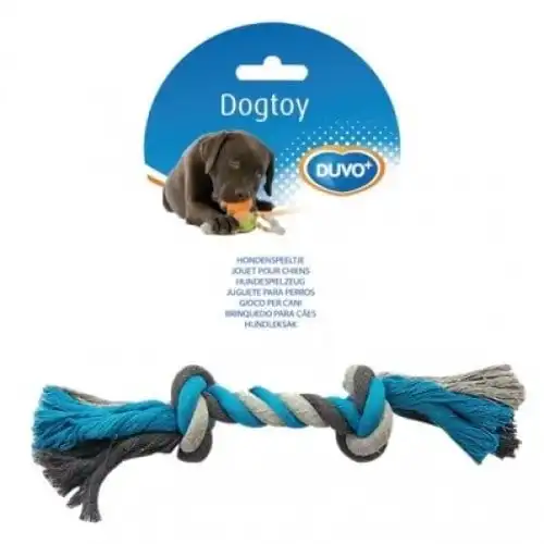 Duvo+ Cuerda 2 Nudos Azul para perros M