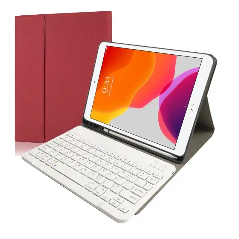 Royal Bailey Rk102 Funda Con Bluetooth Teclado Para Ipad 10.2(2021/2020/2019)/ipad Air 10.5/ipad Pro10.5 Rojo